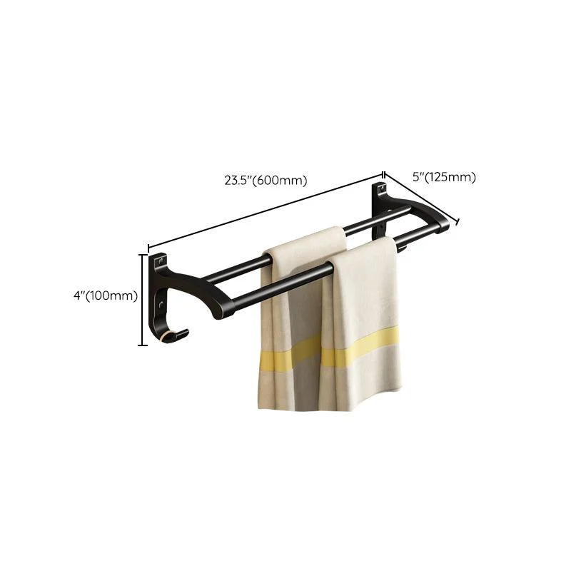 Black Aluminum Bathroom Accessory Set Modern Bath Shelf/ Towel Bar & Paper Holder -Bathlova