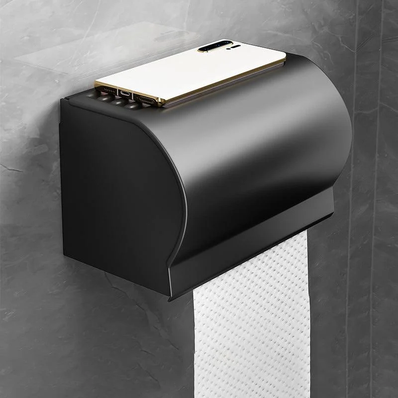 Black Aluminum Bathroom Accessory Set Modern Bath Shelf/ Towel Bar & Paper Holder -Bathlova