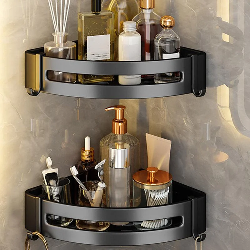 Black Aluminum Bathroom Accessory Set Modern Bath Shelf/ Towel Bar & Paper Holder -Bathlova