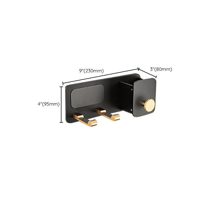 Black and Brass Bathroom Accessory Set Contemporary Bath Set with Bath Shelf/Towel Bar -Bathlova