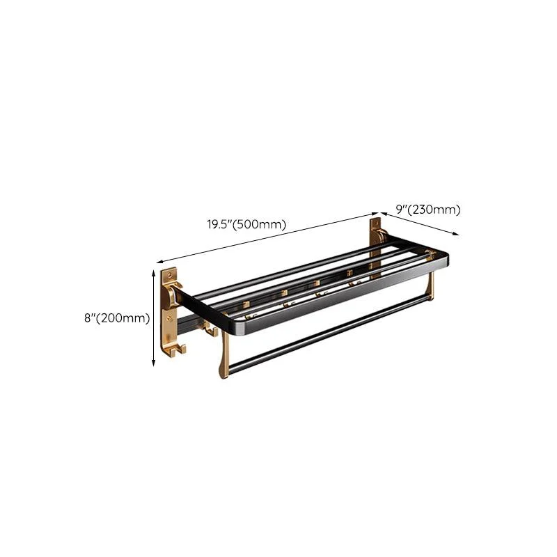 Black & Brass Bathroom Hardware Set Modern Stainless Bath Shelf/Towel Bar/Paper Holder -Bathlova