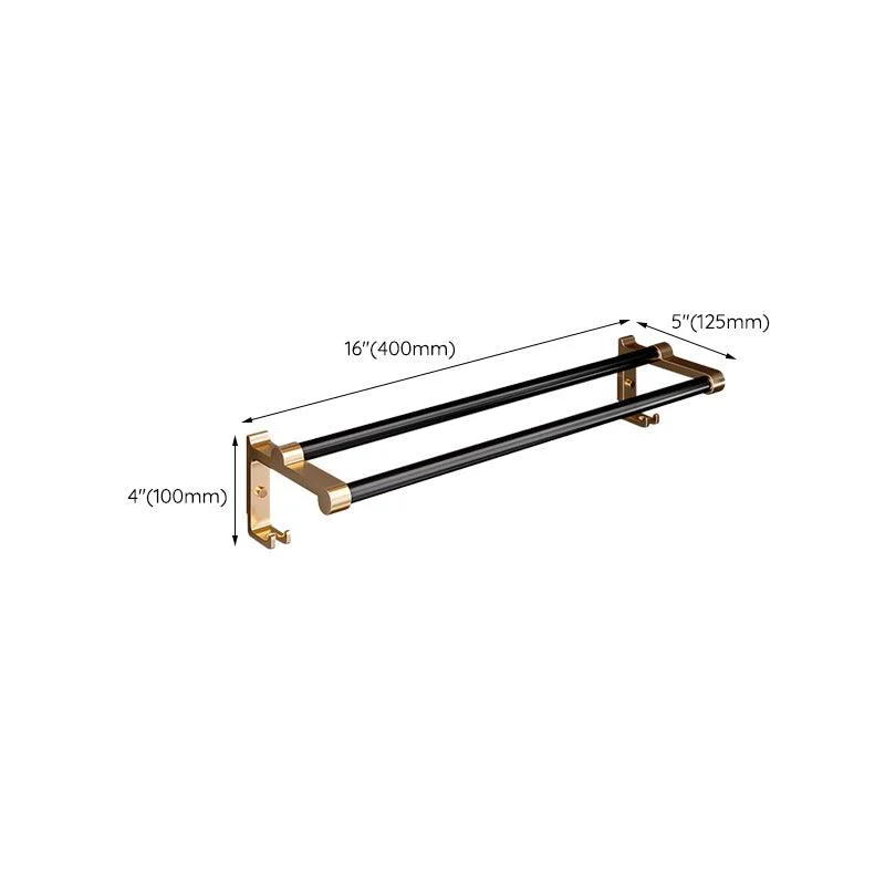 Black & Brass Bathroom Hardware Set Modern Stainless Bath Shelf/Towel Bar/Paper Holder -Bathlova