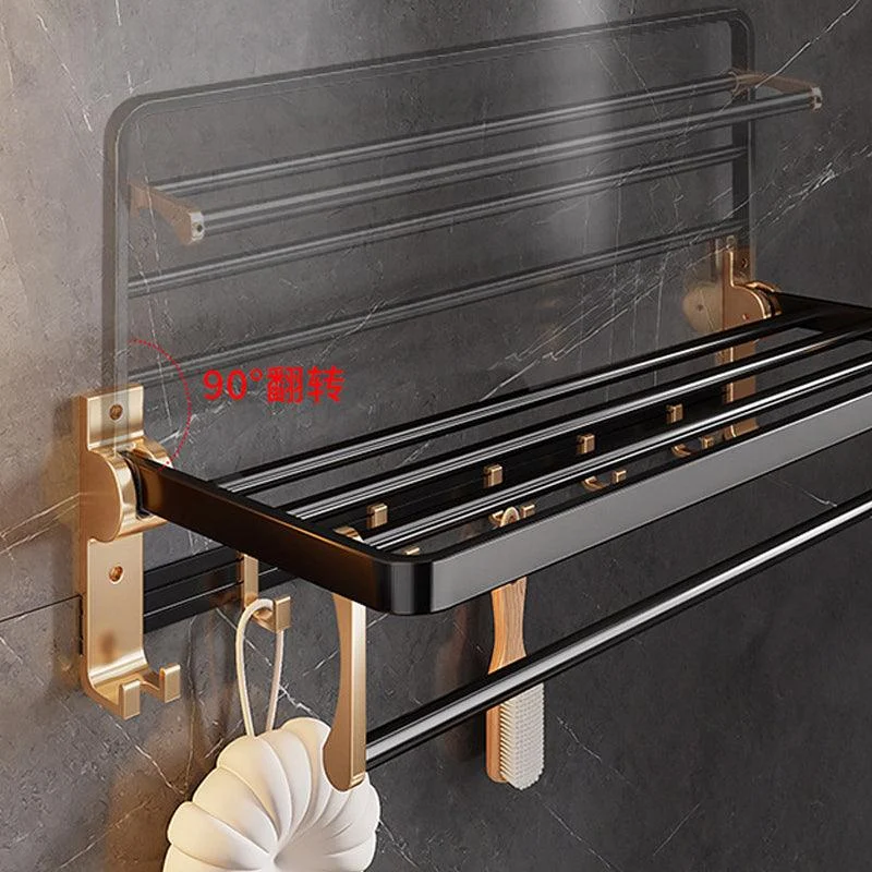 Black & Brass Bathroom Hardware Set Modern Stainless Bath Shelf/Towel Bar/Paper Holder -Bathlova