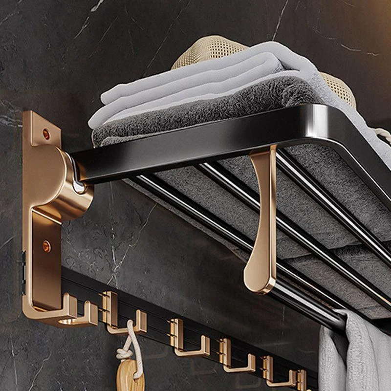 Black & Brass Bathroom Hardware Set Modern Stainless Bath Shelf/Towel Bar/Paper Holder -Bathlova