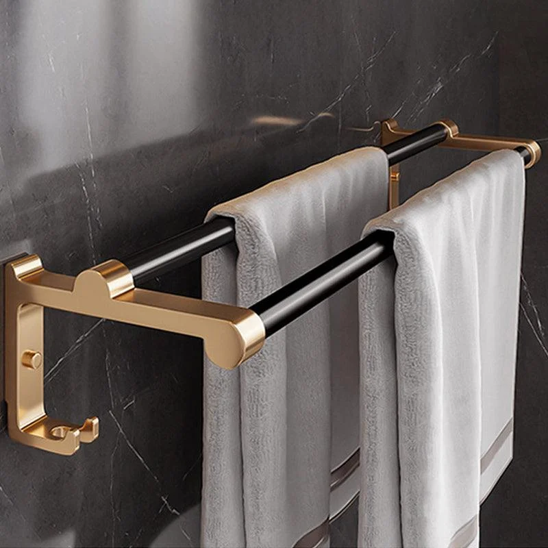 Black & Brass Bathroom Hardware Set Modern Stainless Bath Shelf/Towel Bar/Paper Holder -Bathlova