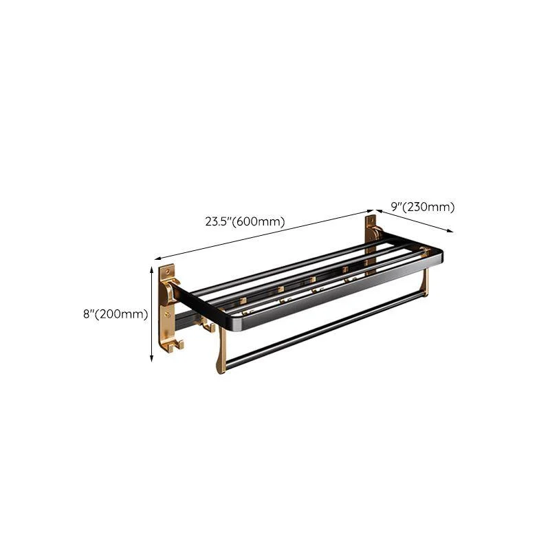 Black & Brass Bathroom Hardware Set Modern Stainless Bath Shelf/Towel Bar/Paper Holder -Bathlova