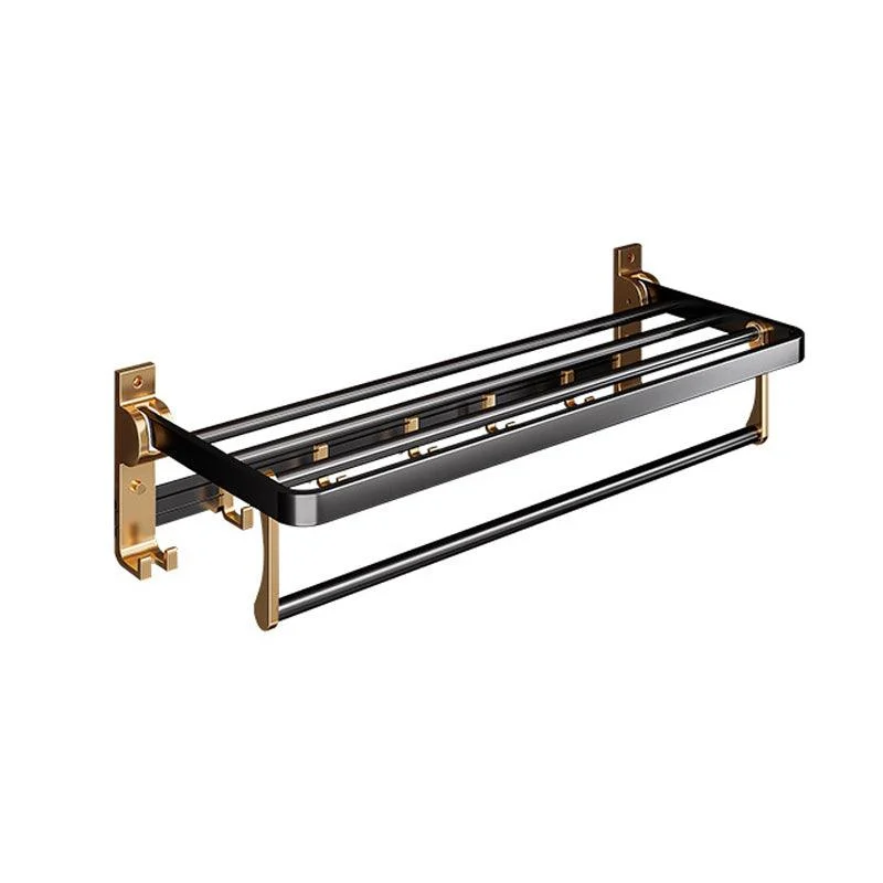 Black & Brass Bathroom Hardware Set Modern Stainless Bath Shelf/Towel Bar/Paper Holder -Bathlova