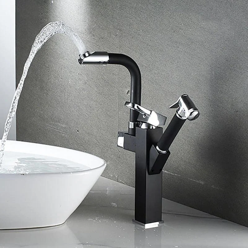 Black and Chrome Kitchen Tap Sink Tap Mixer Pull Out Sprayer -Bathlova