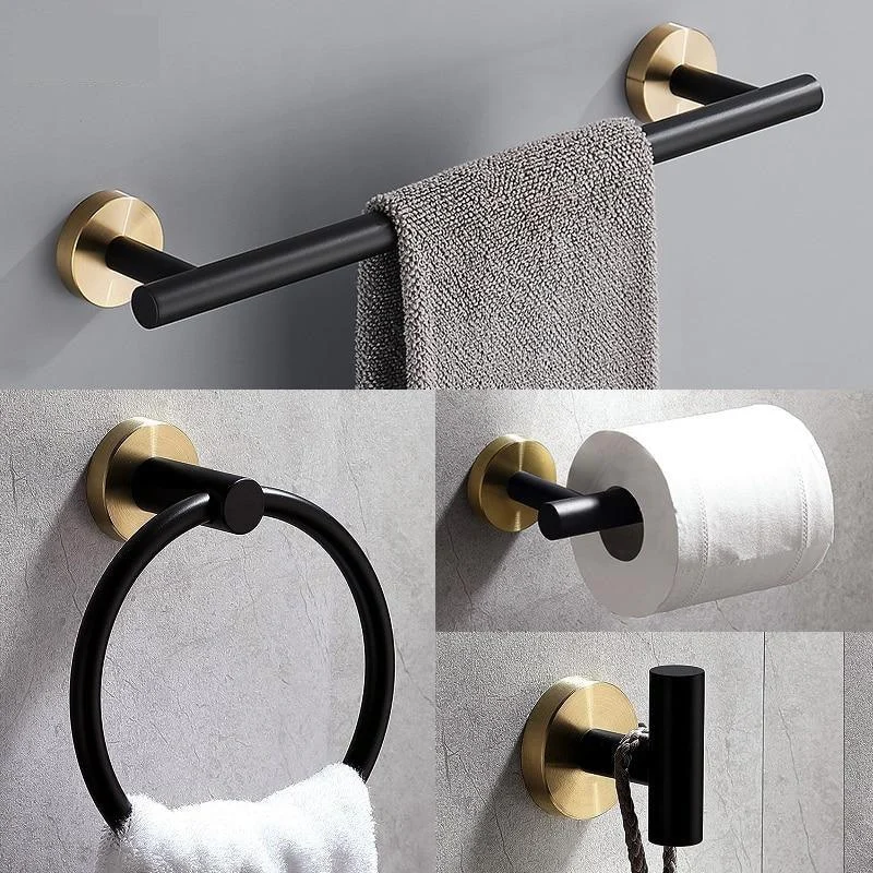 Black & Gold Bathroom Hardware Set -Bathlova