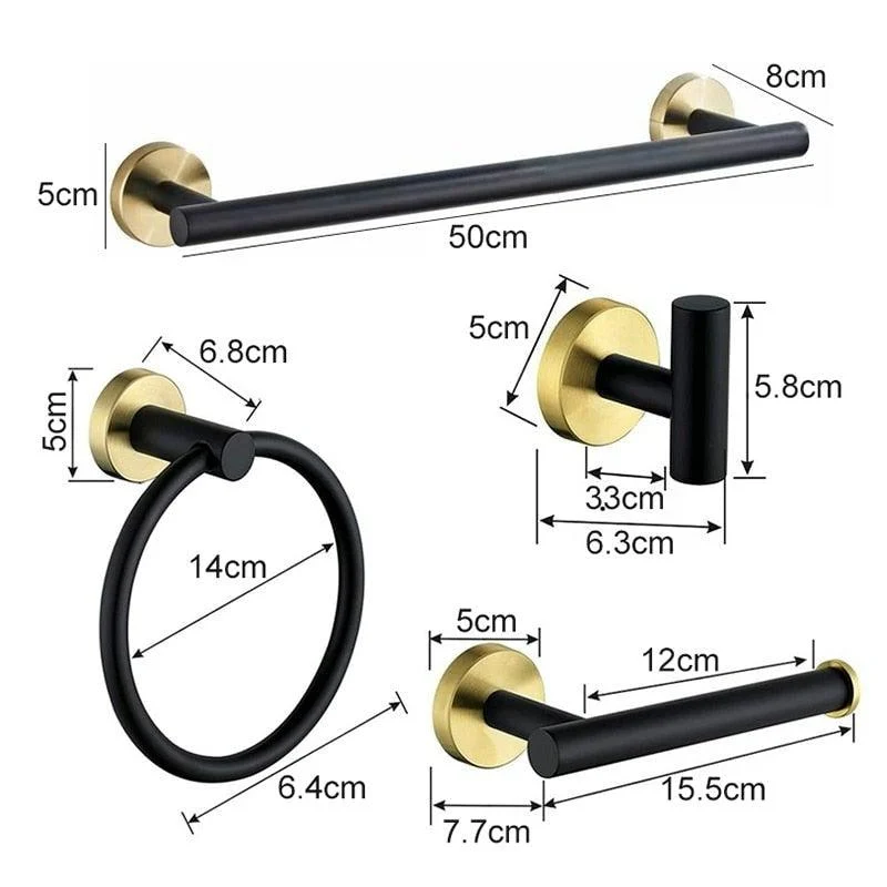 Black & Gold Bathroom Hardware Set -Bathlova