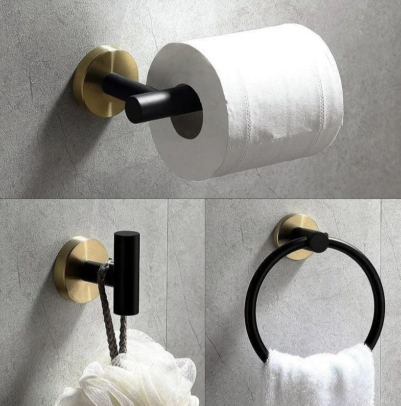 Black & Gold Bathroom Hardware Set -Bathlova