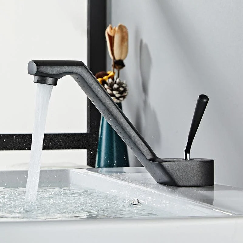 Black Bathroom Basin Taps Swan Curve Brass Washbasin Hot Mixer Tap -Bathlova