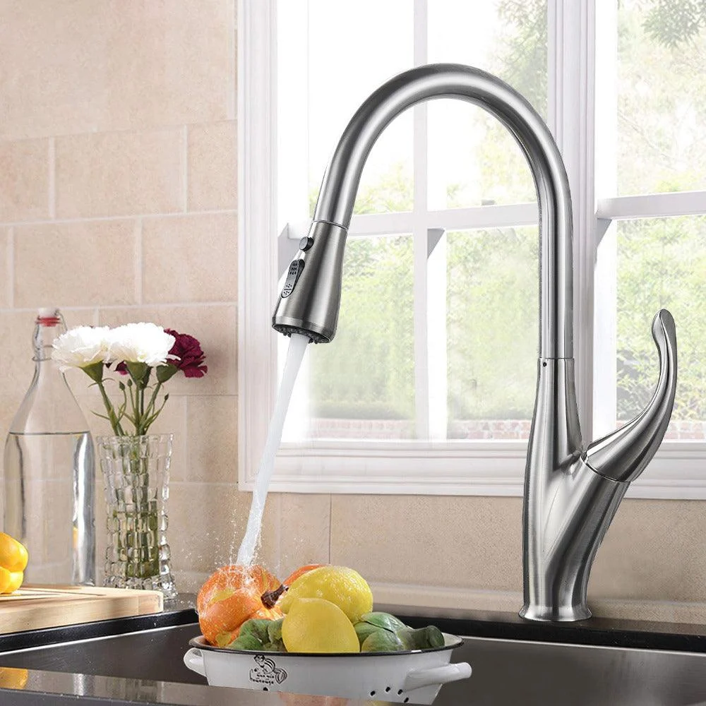 Black Brushed Kitchen Tap Hot And Cold Water Mixer Kitchen Tap -Bathlova