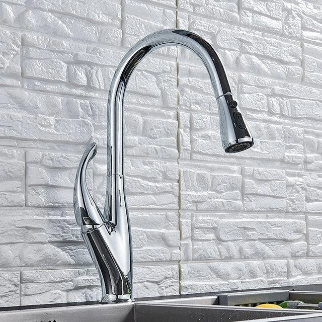 Black Brushed Kitchen Tap Hot And Cold Water Mixer Kitchen Tap -Bathlova