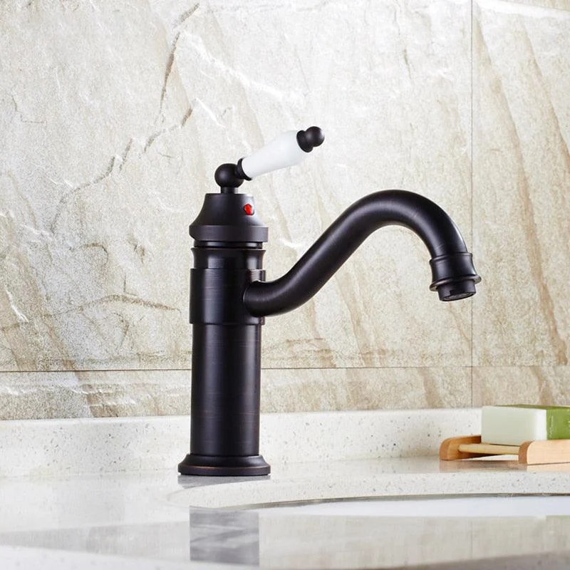 Black Ceramic Tap 360 Swivel Spout Antique Elegant Sink Mixer Tap -Bathlova