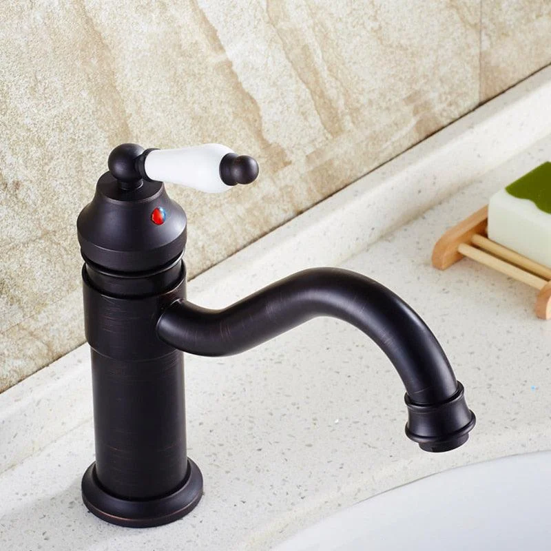 Black Ceramic Tap 360 Swivel Spout Antique Elegant Sink Mixer Tap -Bathlova