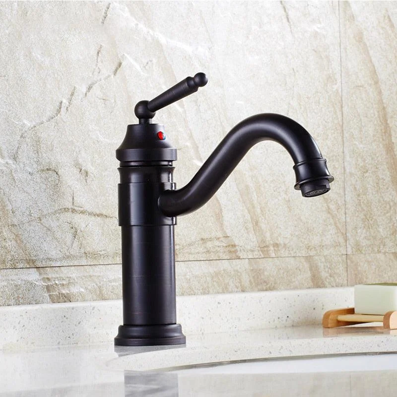 Black Ceramic Tap 360 Swivel Spout Antique Elegant Sink Mixer Tap -Bathlova