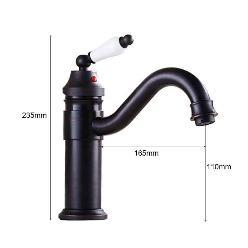 Black Ceramic Tap 360 Swivel Spout Antique Elegant Sink Mixer Tap -Bathlova