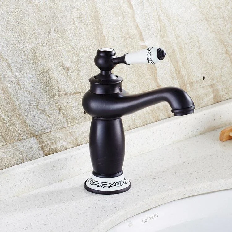 Black Ceramic Tap 360 Swivel Spout Antique Elegant Sink Mixer Tap -Bathlova