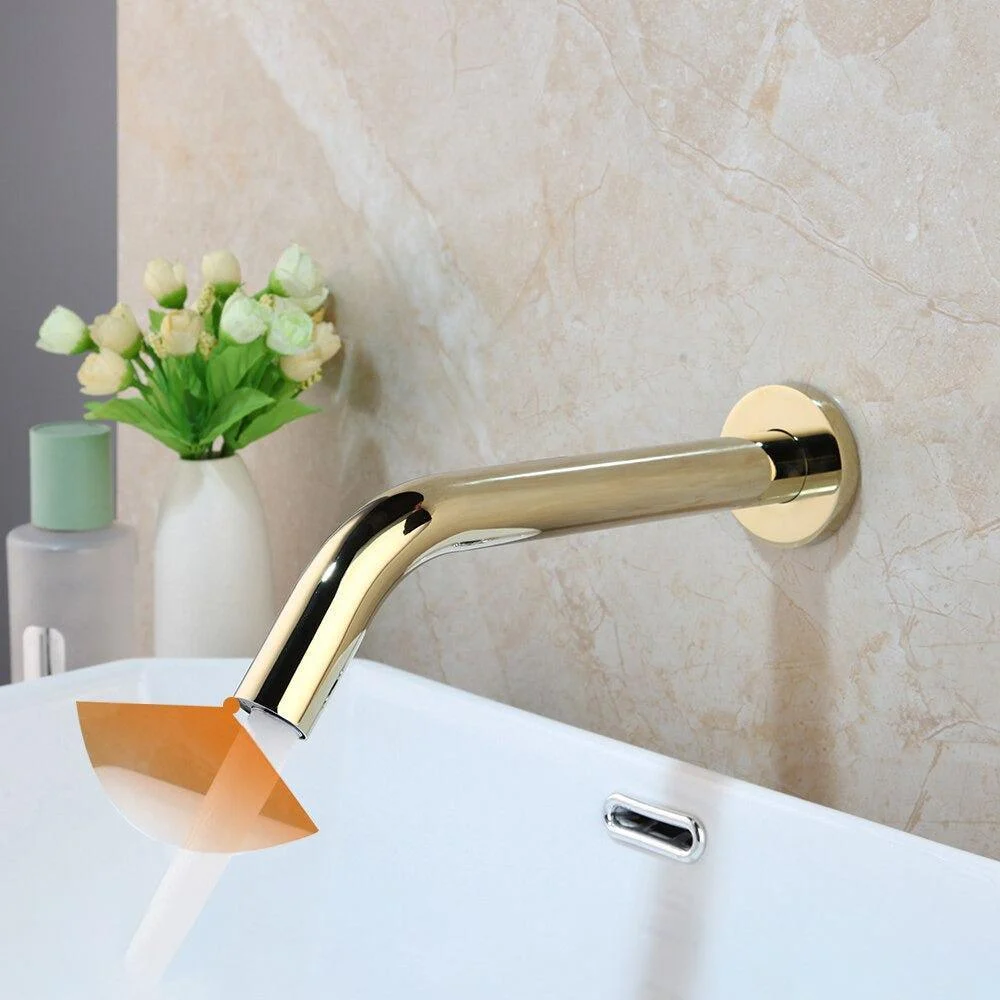 Black Chrome Brass Lavatory Bathroom Tap Wall Mount Free Touch Sensor Tap -Bathlova