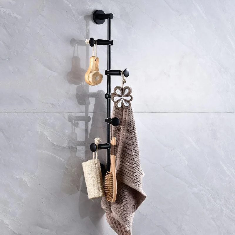 Black Coat Rack Free Adjustment Solid Brass Coat Hooks for Clothing -Bathlova