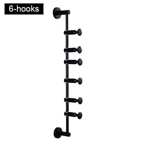 Black Coat Rack Free Adjustment Solid Brass Coat Hooks for Clothing -Bathlova