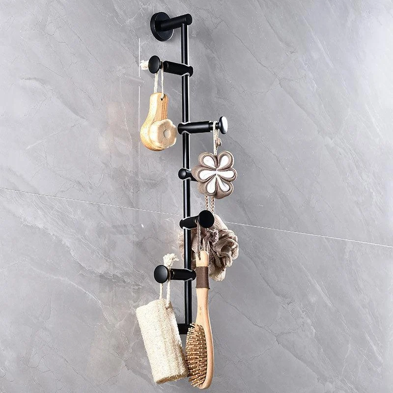 Black Coat Rack Free Adjustment Solid Brass Coat Hooks for Clothing -Bathlova