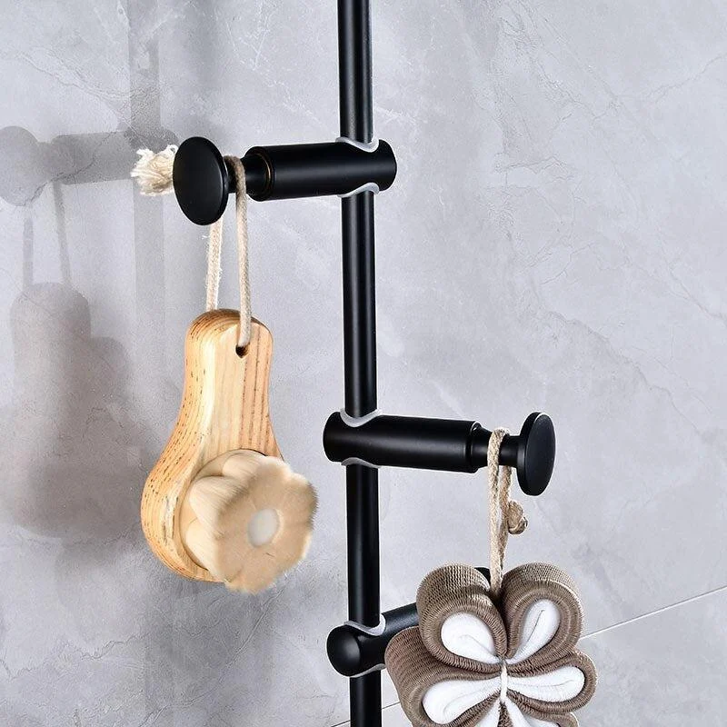 Black Coat Rack Free Adjustment Solid Brass Coat Hooks for Clothing -Bathlova