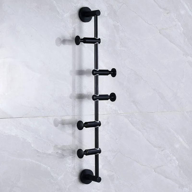 Black Coat Rack Free Adjustment Solid Brass Coat Hooks for Clothing -Bathlova