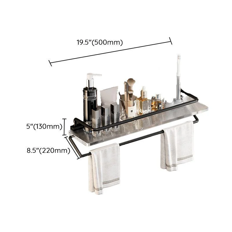 Black Finish Bathroom Set Metallic & Acrylic Bathroom Hardware Set in Stainless Aluminum -Bathlova