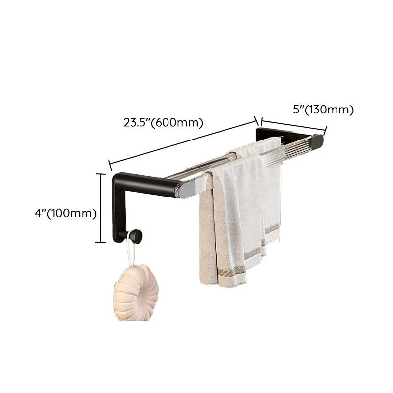 Black Finish Bathroom Set Metallic & Acrylic Bathroom Hardware Set in Stainless Aluminum -Bathlova