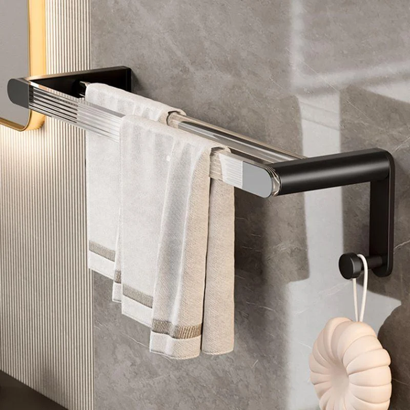 Black Finish Bathroom Set Metallic & Acrylic Bathroom Hardware Set in Stainless Aluminum -Bathlova