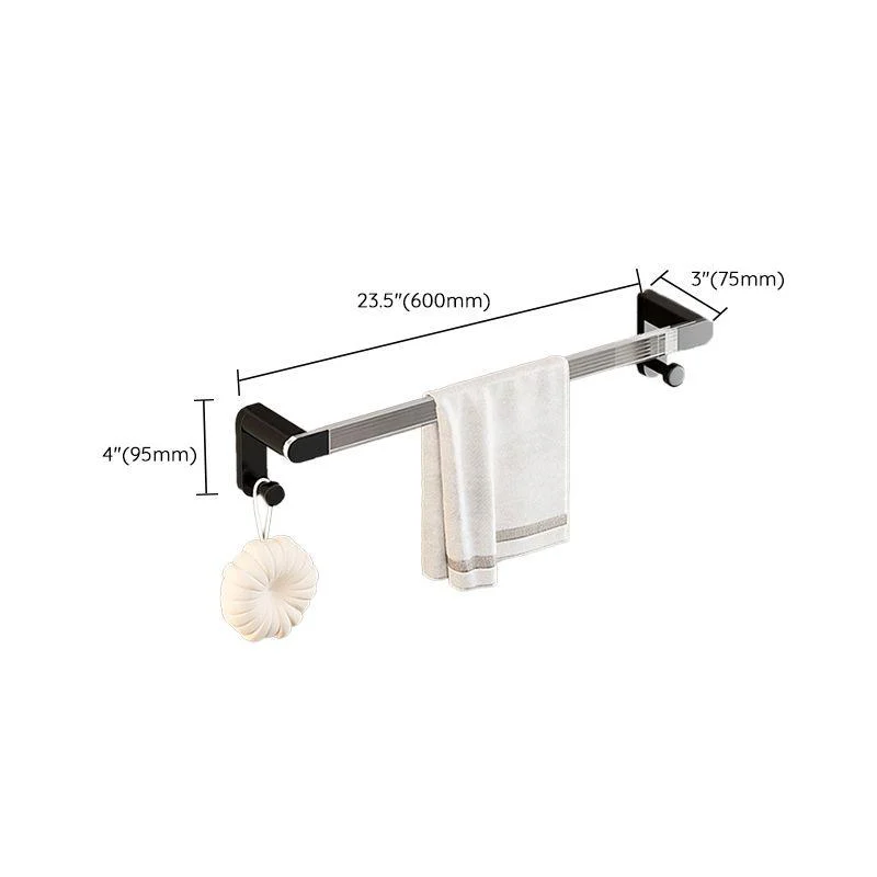 Black Finish Bathroom Set Metallic & Acrylic Bathroom Hardware Set in Stainless Aluminum -Bathlova