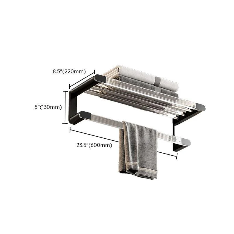 Black Finish Bathroom Set Metallic & Acrylic Bathroom Hardware Set in Stainless Aluminum -Bathlova