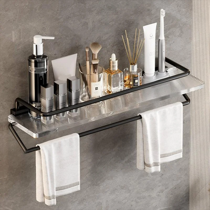 Black Finish Bathroom Set Metallic & Acrylic Bathroom Hardware Set in Stainless Aluminum -Bathlova