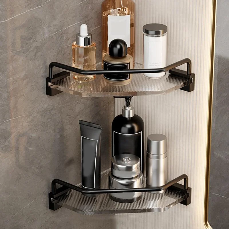 Black Finish Bathroom Set Metallic & Acrylic Bathroom Hardware Set in Stainless Aluminum -Bathlova