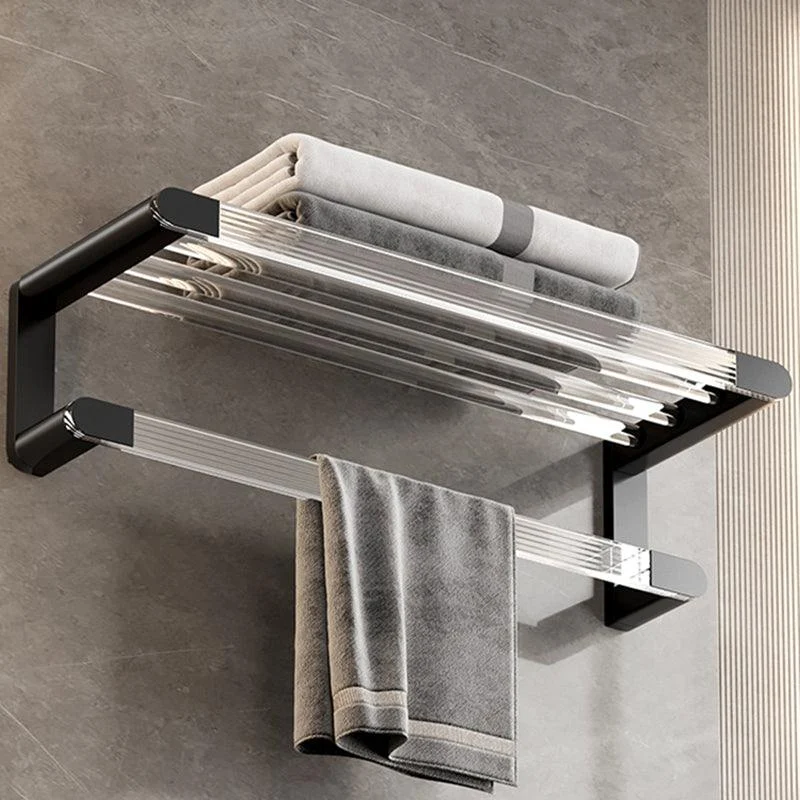 Black Finish Bathroom Set Metallic & Acrylic Bathroom Hardware Set in Stainless Aluminum -Bathlova