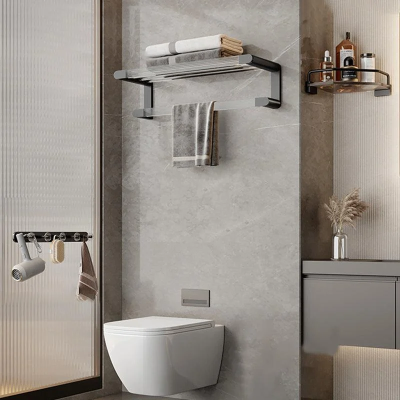 Black Finish Bathroom Set Metallic & Acrylic Bathroom Hardware Set in Stainless Aluminum -Bathlova