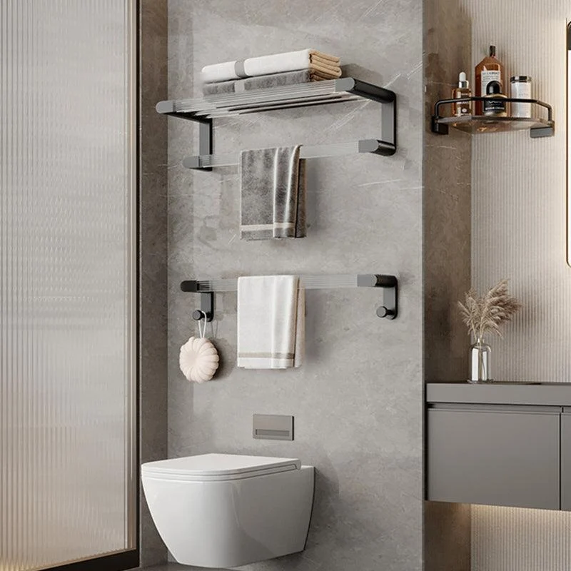 Black Finish Bathroom Set Metallic & Acrylic Bathroom Hardware Set in Stainless Aluminum -Bathlova