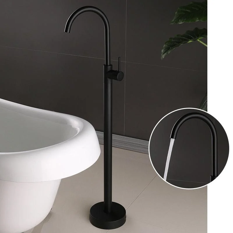 Black Gold Square Bathtub Shower Tap Floor Tap Shower Mixer -Bathlova