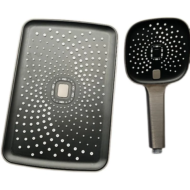 Black Large Shower Head Standard Spray Pattern with Handheld Shower Head -Bathlova