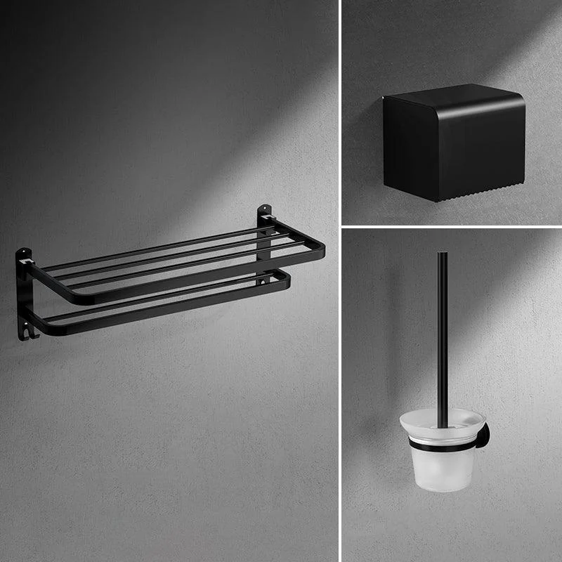 Black Modern Bathroom Accessory Set Stainless Bathroom Hardware -Bathlova