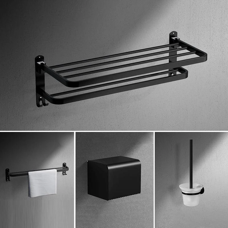 Black Modern Bathroom Accessory Set Stainless Bathroom Hardware -Bathlova