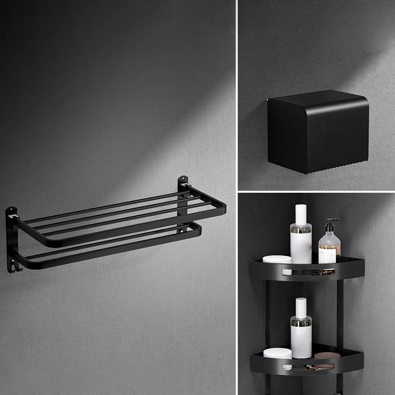 Black Modern Bathroom Accessory Set Stainless Bathroom Hardware -Bathlova