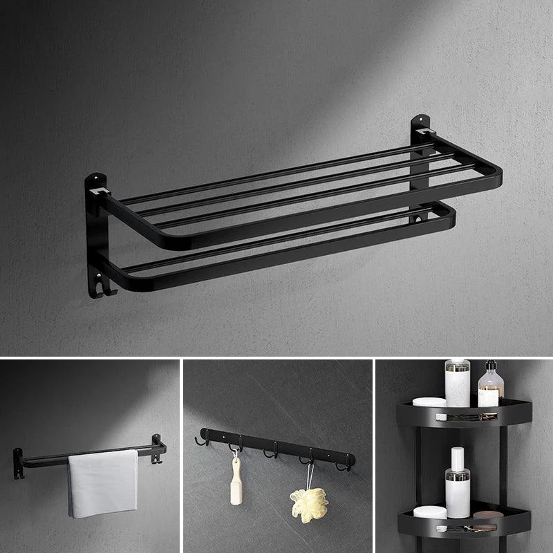 Black Modern Bathroom Accessory Set Stainless Bathroom Hardware -Bathlova