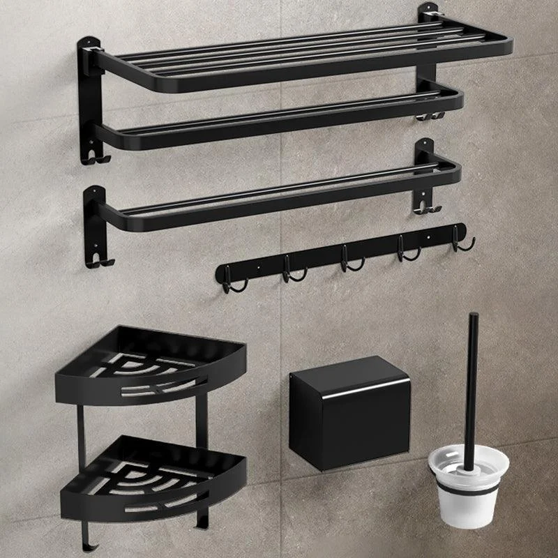 Black Modern Bathroom Accessory Set Stainless Bathroom Hardware -Bathlova