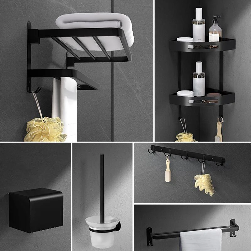 Black Modern Bathroom Accessory Set Stainless Bathroom Hardware -Bathlova