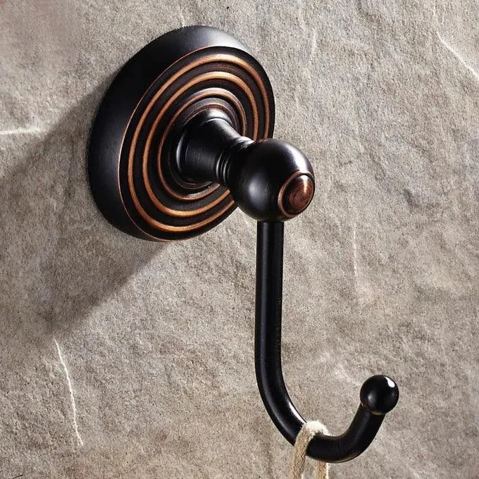 Black Oil Rubbed Brass Wall Mounted Single Robe Hook Towel Hook -Bathlova