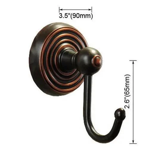 Black Oil Rubbed Brass Wall Mounted Single Robe Hook Towel Hook -Bathlova