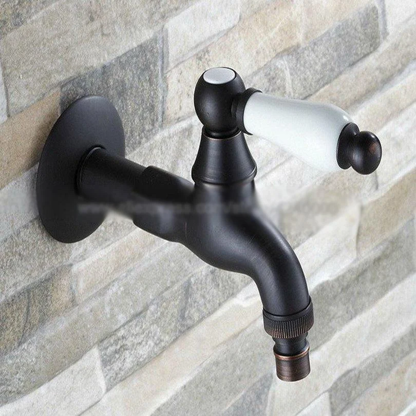 Black Oil Rubbed Bronze Wall Mounted Garden Washing Machine Water Tap Tap -Bathlova